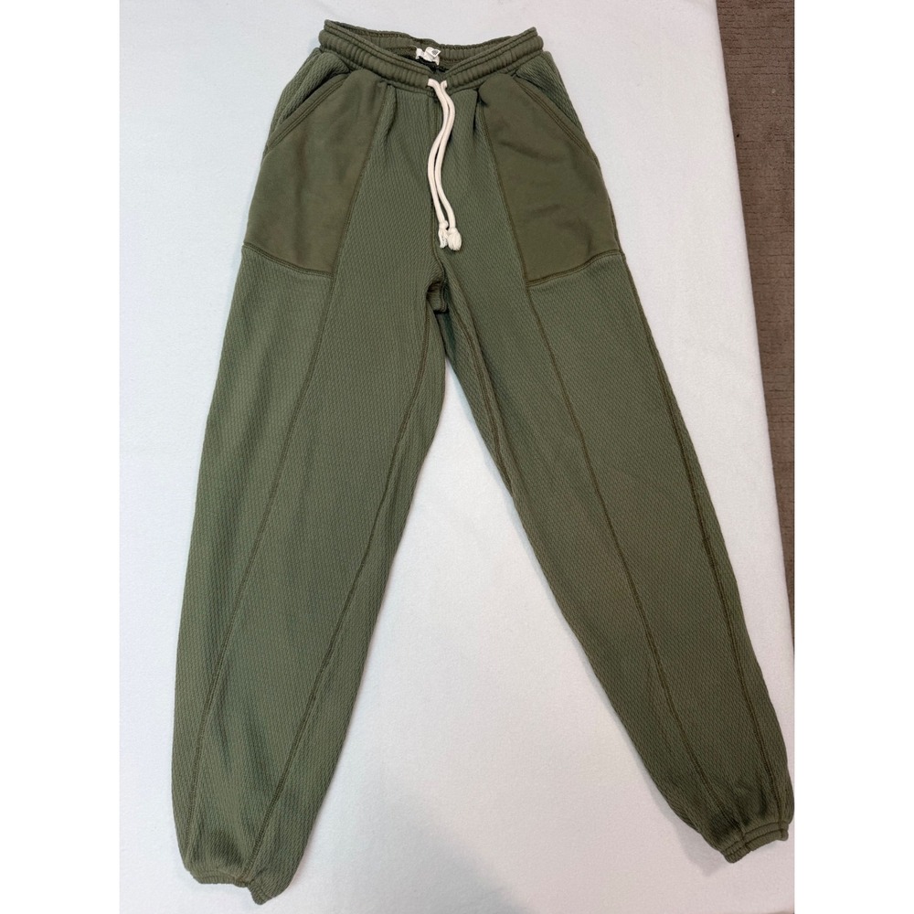 Aerie Womens Olive Green Textured Jogger Sweatpants XXS
